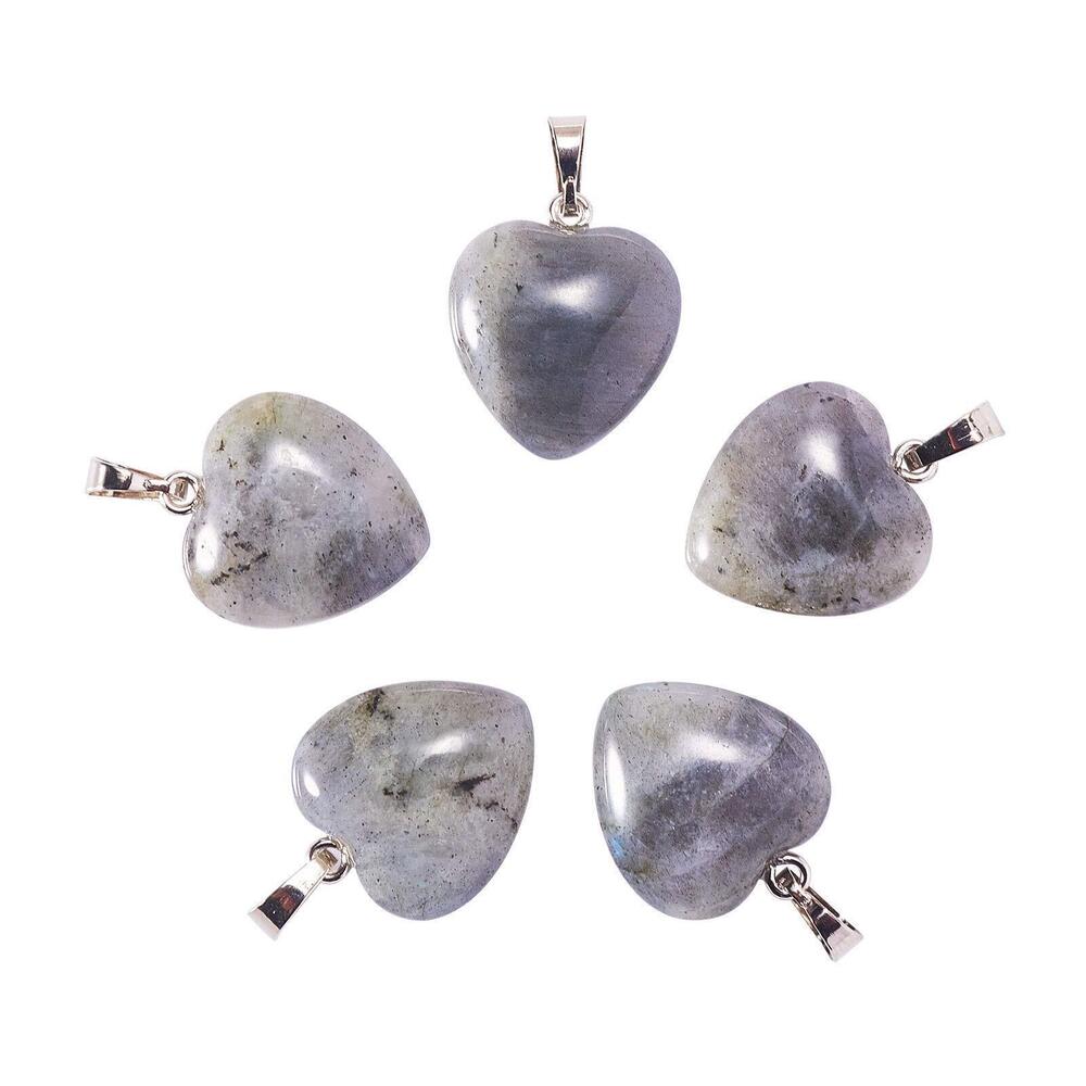 5772 10 Pcs Natural Genuine Labradorite Crystals Healing Stone Pendants